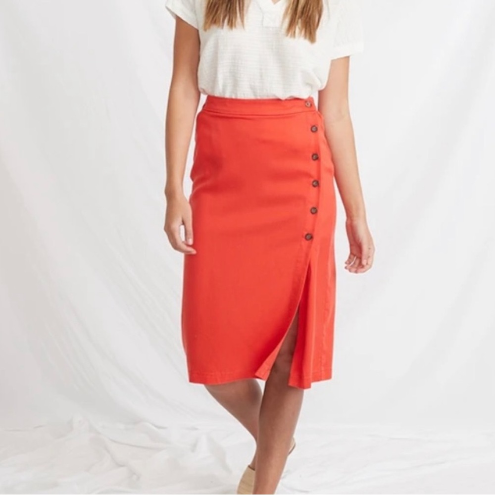 Marine Layer Cecille Skirt in Poppy Red